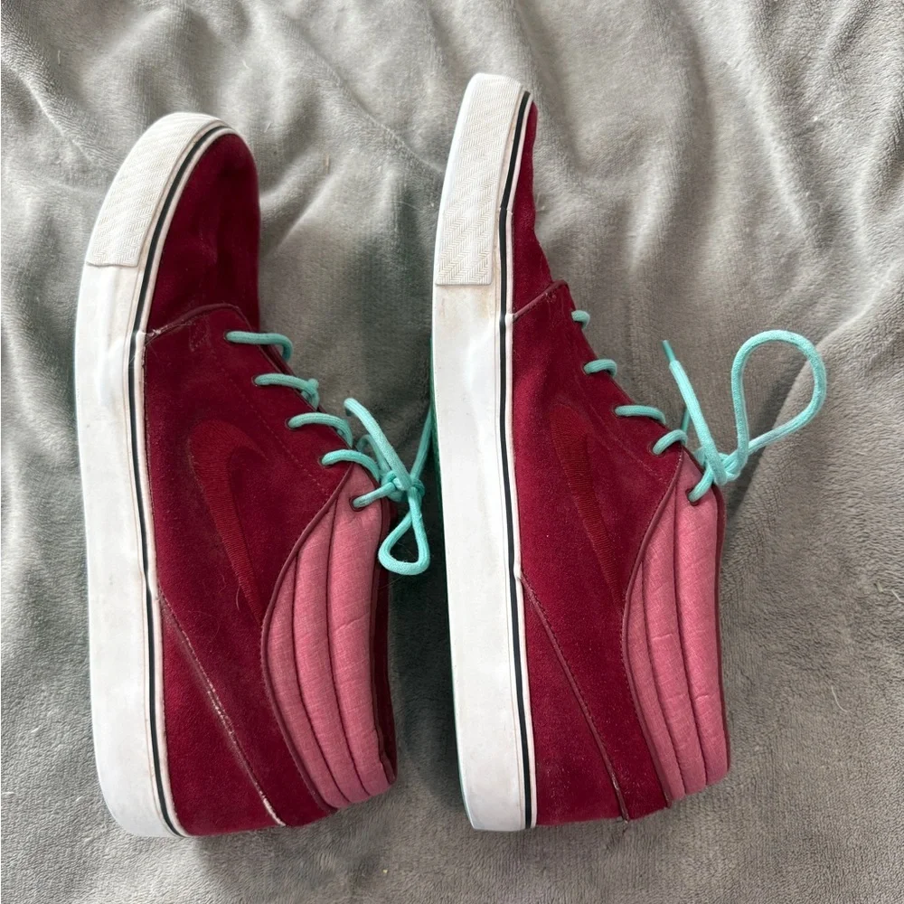 Nike Zoom Stefan Janoski Mid Size 13 Men Causal Sneakers Red Blue Streetwear - Picture 10 of 11